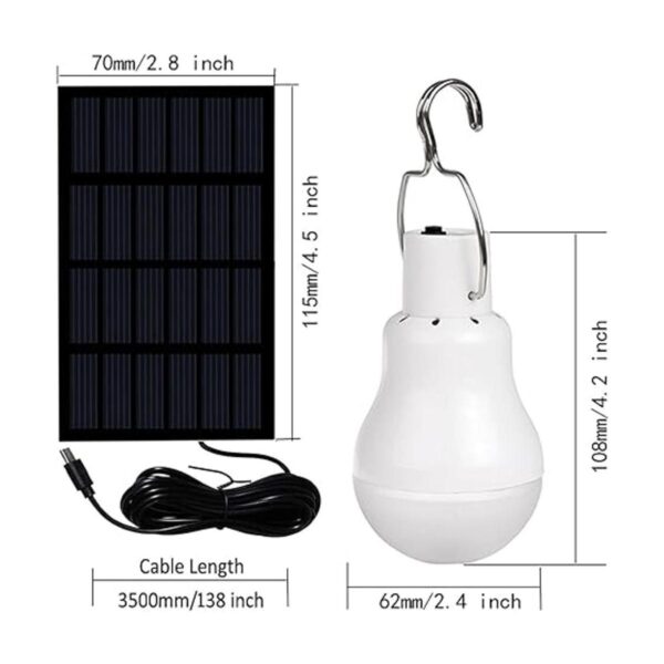 FLRONGSUN Bombilla solar portátil de 350 lúmenes luz de_2