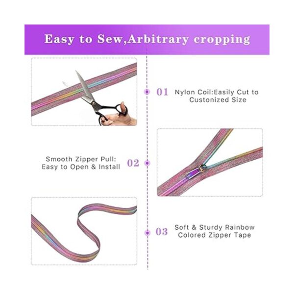 Elesunory Cremalleras 5 para costura cinta de nailon de