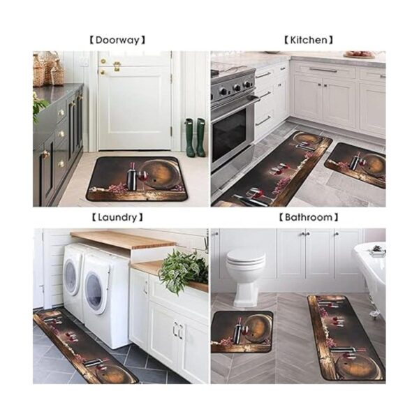 OUXIOAZ Juego de 2 alfombras y tapetes de cocina de vino_5