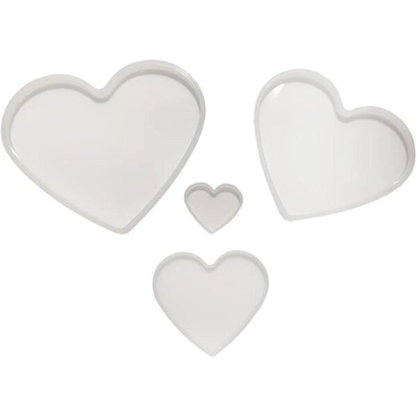 4 moldes de resina epoxi en forma de corazón moldes de