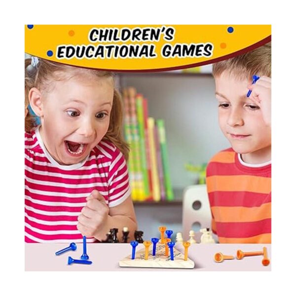 Juego de 12 clavijas de madera de triángulo complicado_4