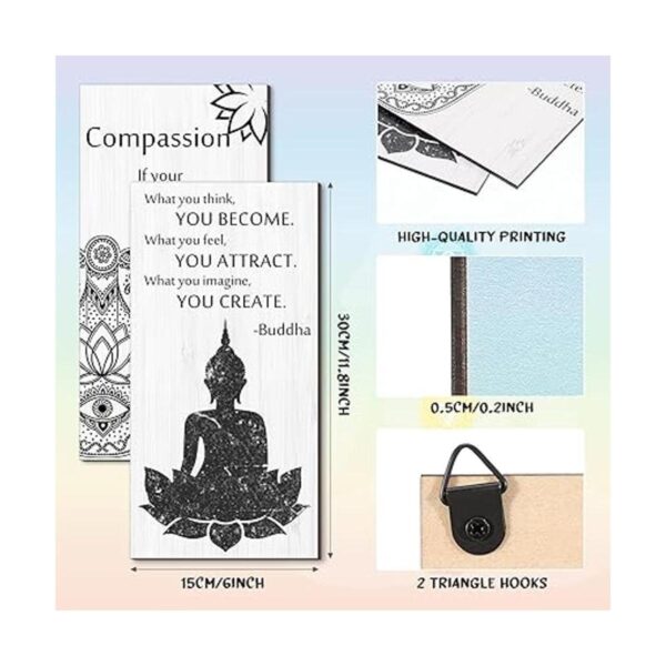 Decoraciones de pared con citas de Buda 2 piezas cita