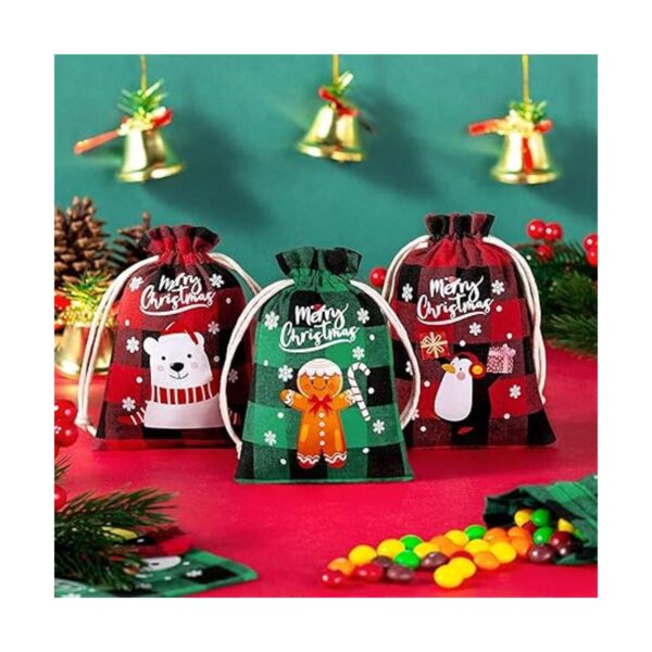 36 bolsas de arpillera con cordón de Navidad bolsas de