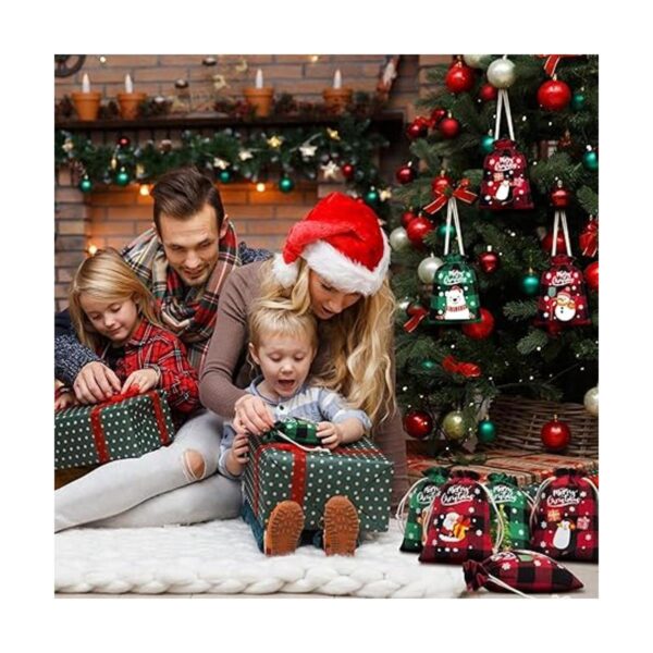 36 bolsas de arpillera con cordón de Navidad bolsas de