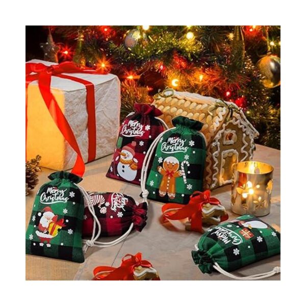 36 bolsas de arpillera con cordón de Navidad bolsas de