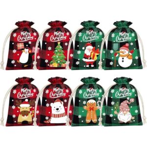 36 bolsas de arpillera con cordón de Navidad bolsas de