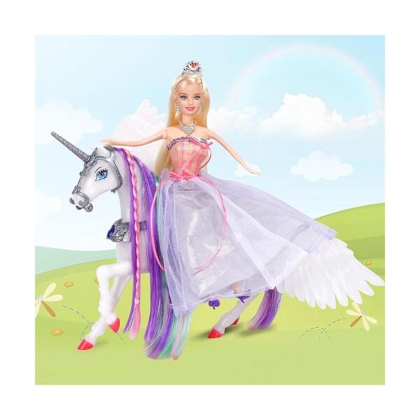 Juguetes de unicornio que cambian de color y muñeca de