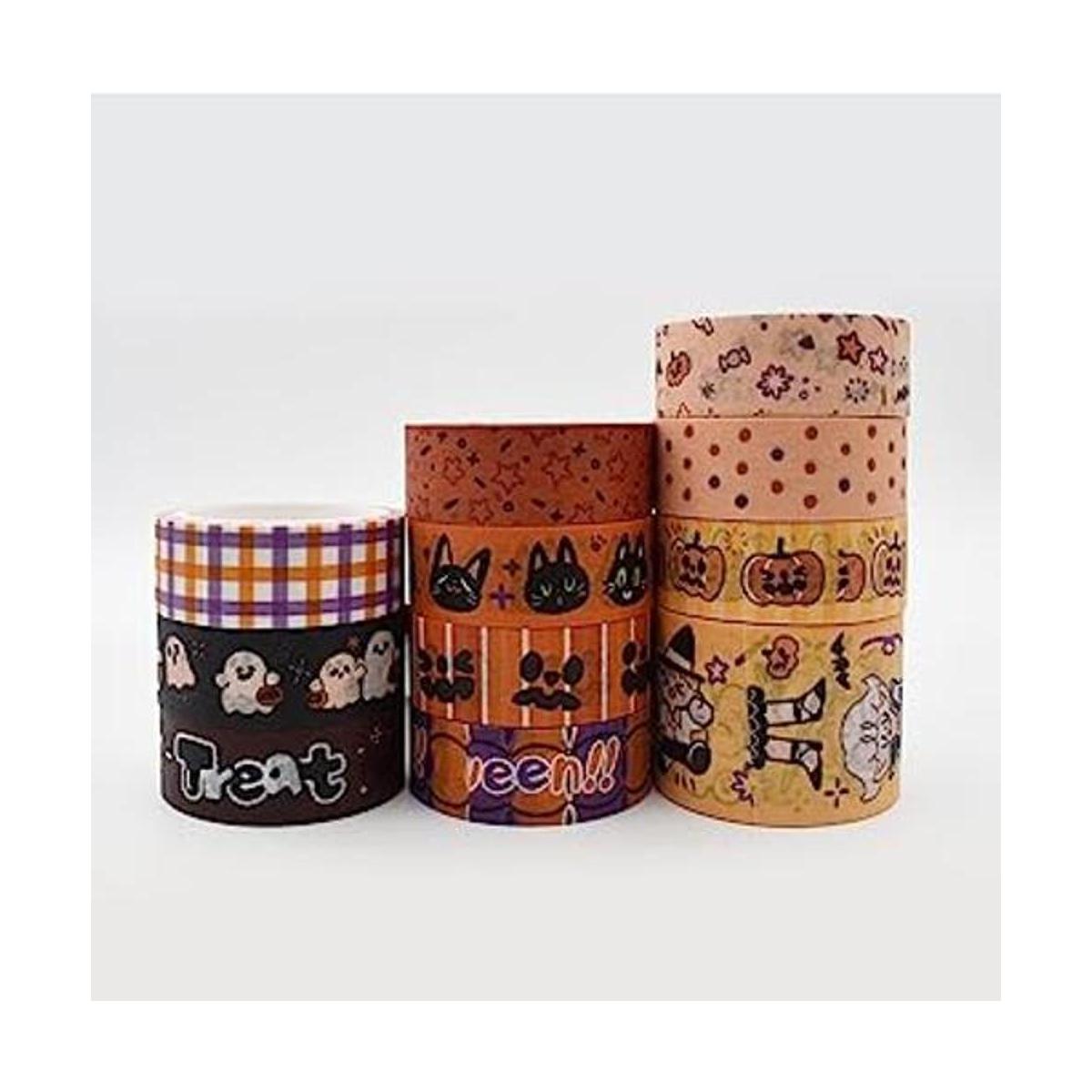 Juego de cinta Washi linda para Halloween color negro y