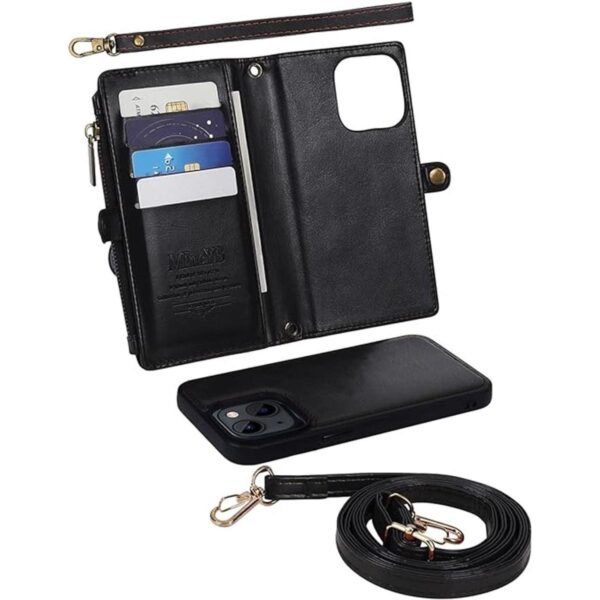 MInCYB Funda tipo cartera compatible con iPhone 13 Pro_4