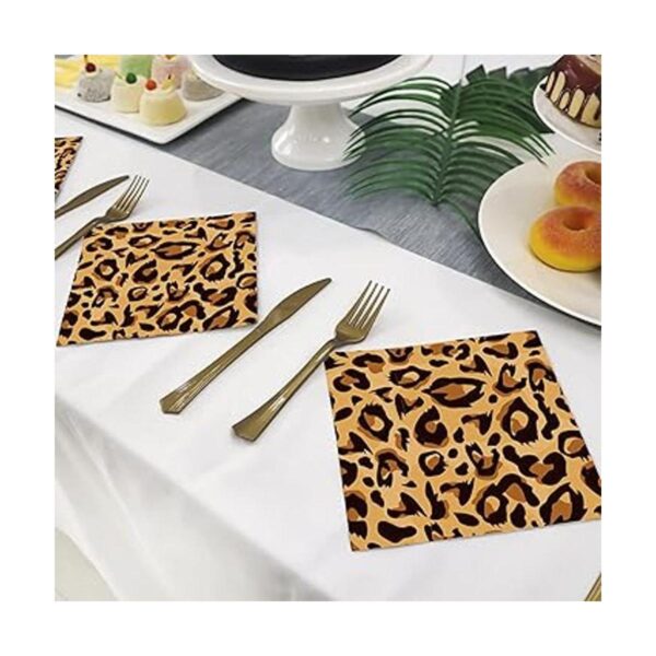 40 servilletas desechables con estampado de leopardo de_6