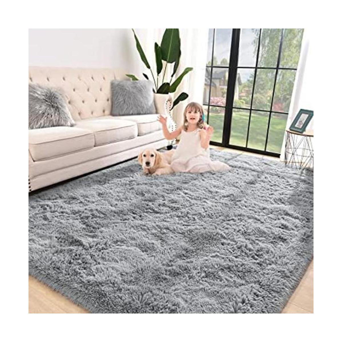 Jelymark Alfombra lanuda súper suave para dormitorio