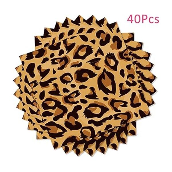 40 servilletas desechables con estampado de leopardo de_4