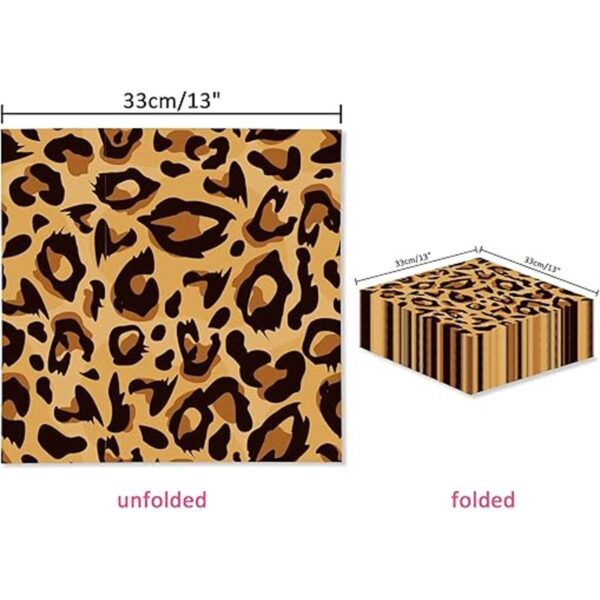 40 servilletas desechables con estampado de leopardo de_2