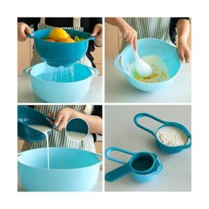 Juego de 8 cuencos para mezclar de plástico utensilios de