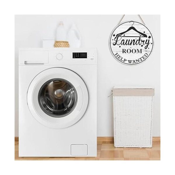 FWIEXA Laundry Room Help Wanted Placa de madera rústica_2
