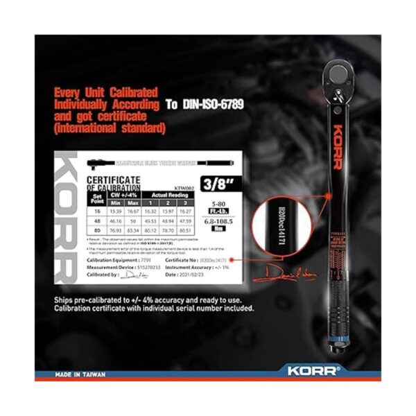 KORR Tools KTW002 Llave dinamométrica de 38 pulgadas 580_6