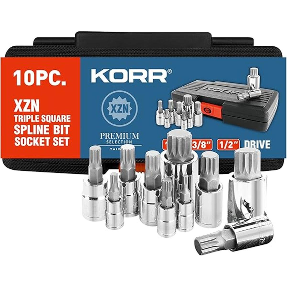 KORR Tools KSS009 Juego de 10 brocas cuadradas de triple