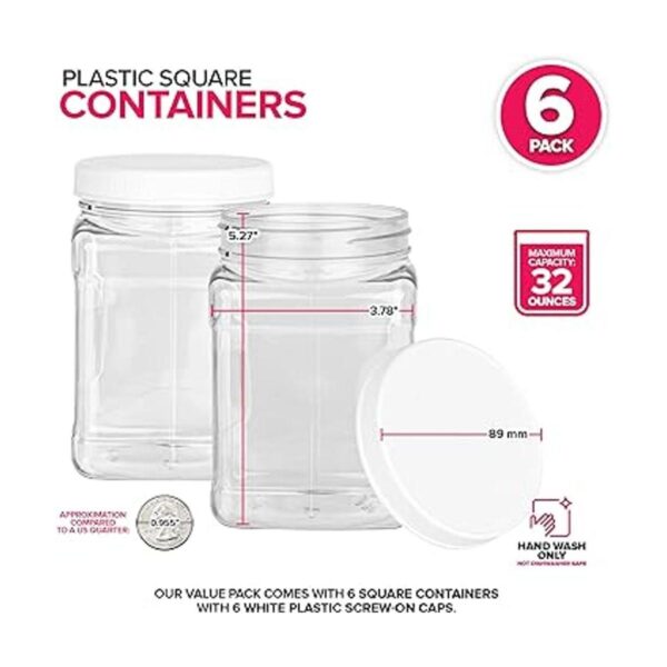 Tarros de almacenamiento de plástico paquete de 6