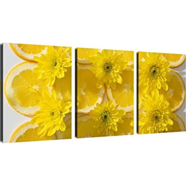 Lienzo decorativo moderno de pared con diseño de limón y_1