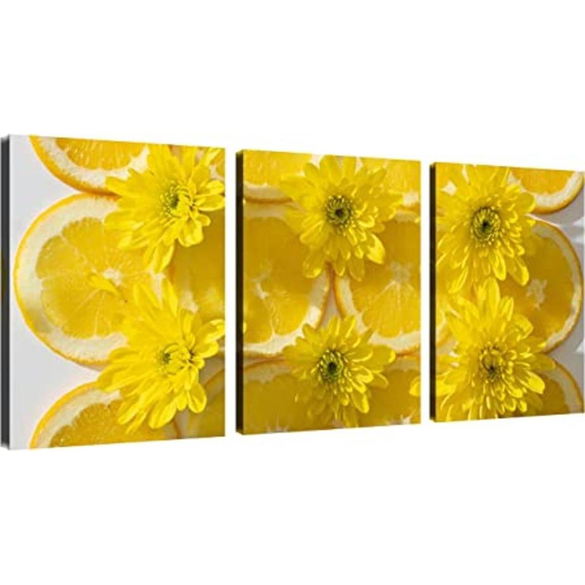 Lienzo decorativo moderno de pared con diseño de limón y