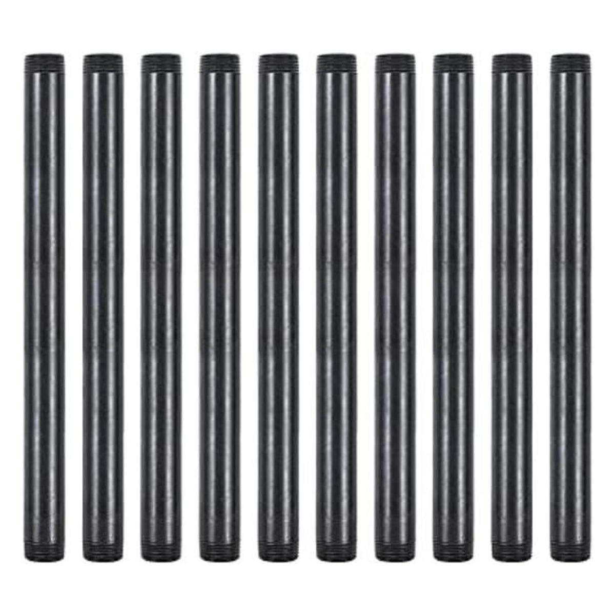 Niubid Paquete de 10 pezones de acero maleable negro de