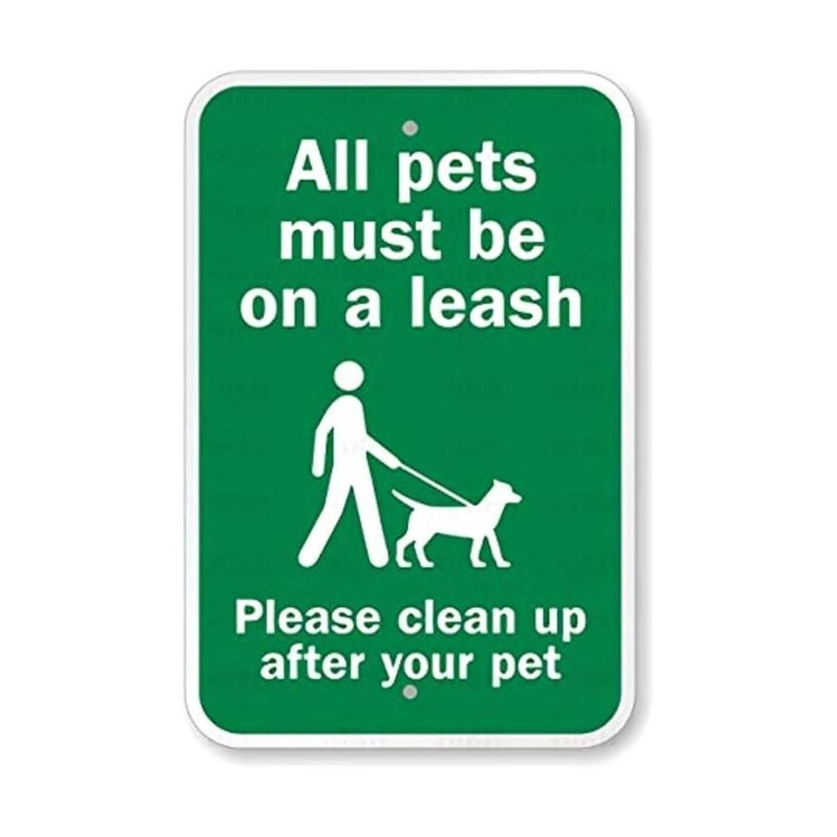 Letrero de tráfico para todos los perros deben estar en