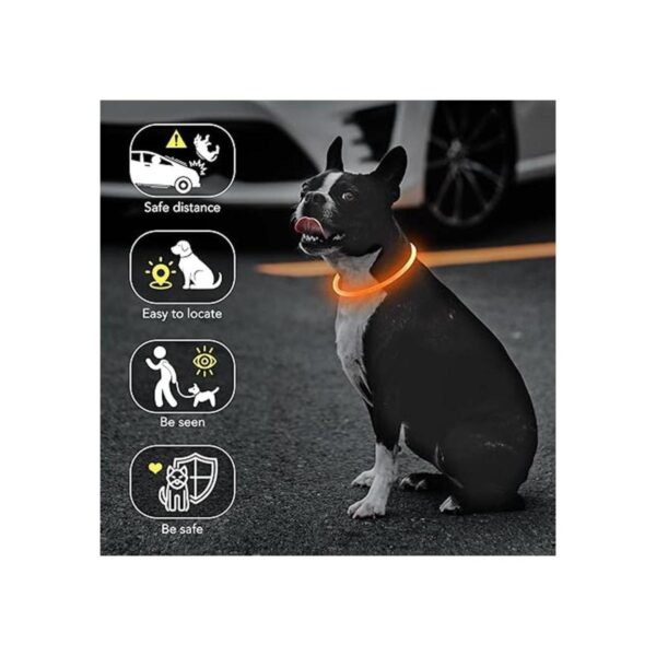 Colaseeme Collar de perro con luz LED 1 unidad recargable_3