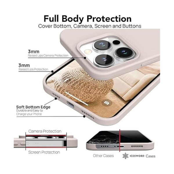 IceSword Funda para iPhone 13 Pro Stone de 6.1 pulgadas_3