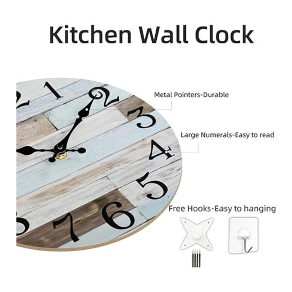 KECYET Reloj de pared rústico de 12 pulgadas para cocina_4