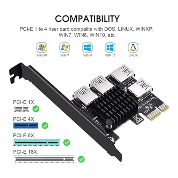 ELUTENG PCIE 1 a 4 puertos PCI Expree 16X Ranuras Tarjeta_5