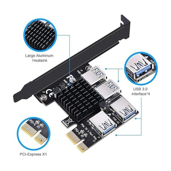 ELUTENG PCIE 1 a 4 puertos PCI Expree 16X Ranuras Tarjeta_2
