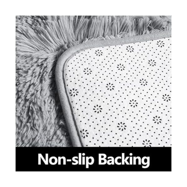 FlyDOIT Alfombra redonda gris para dormitorio alfombras