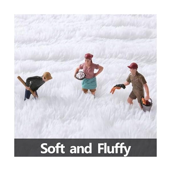FlyDOIT Alfombra redonda blanca para dormitorio alfombras