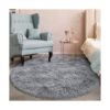 FlyDOIT Alfombra redonda gris para dormitorio alfombras
