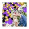 Kit de guirnalda de globos de color morado y dorado y