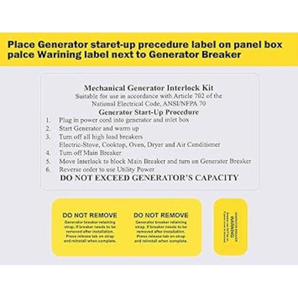 GenCap Kit de bloqueo de generador compatible con paneles