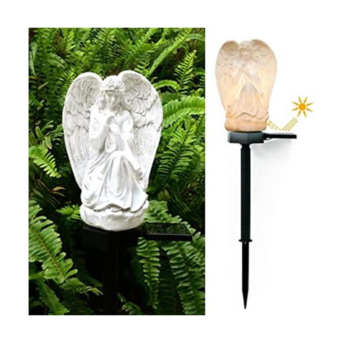 Decoración solar de jardín de ángel guardián luz de