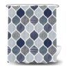 Cortina de ducha bohemia azul y gris para baño juego de