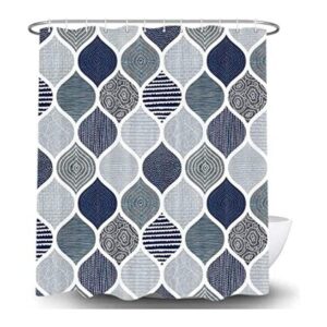 Cortina de ducha bohemia azul y gris para baño juego de