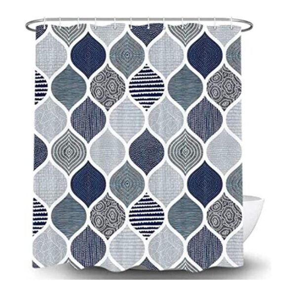 Cortina de ducha bohemia azul y gris para baño juego de