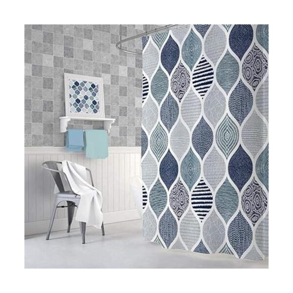 Cortina de ducha bohemia azul y gris para baño juego de