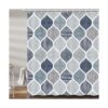 Cortina de ducha bohemia azul y gris para baño juego de