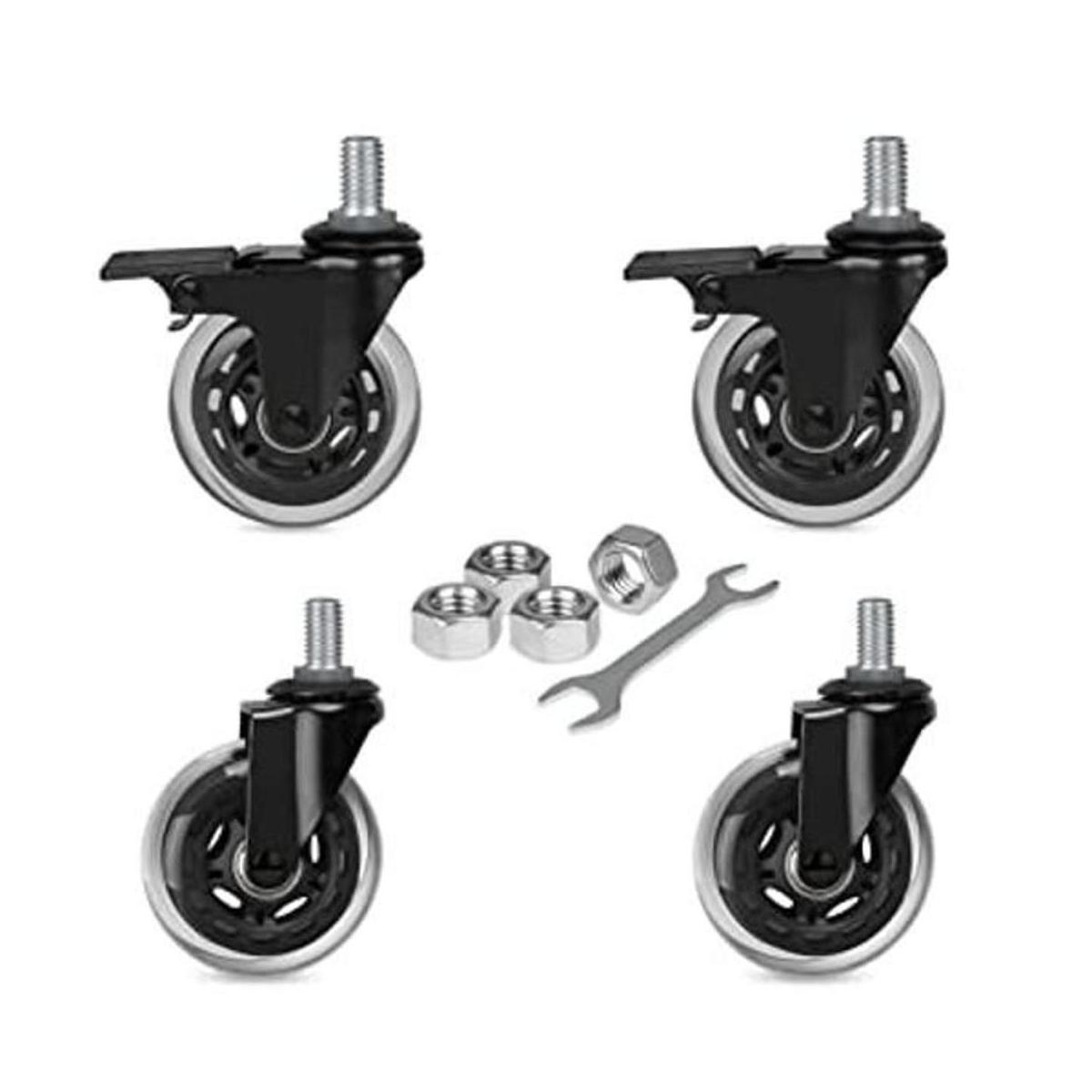 Hirate Ruedas giratorias de 3 pulgadas sin ruido ruedas