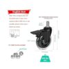 Hirate Ruedas giratorias de 3 pulgadas sin ruido ruedas_2
