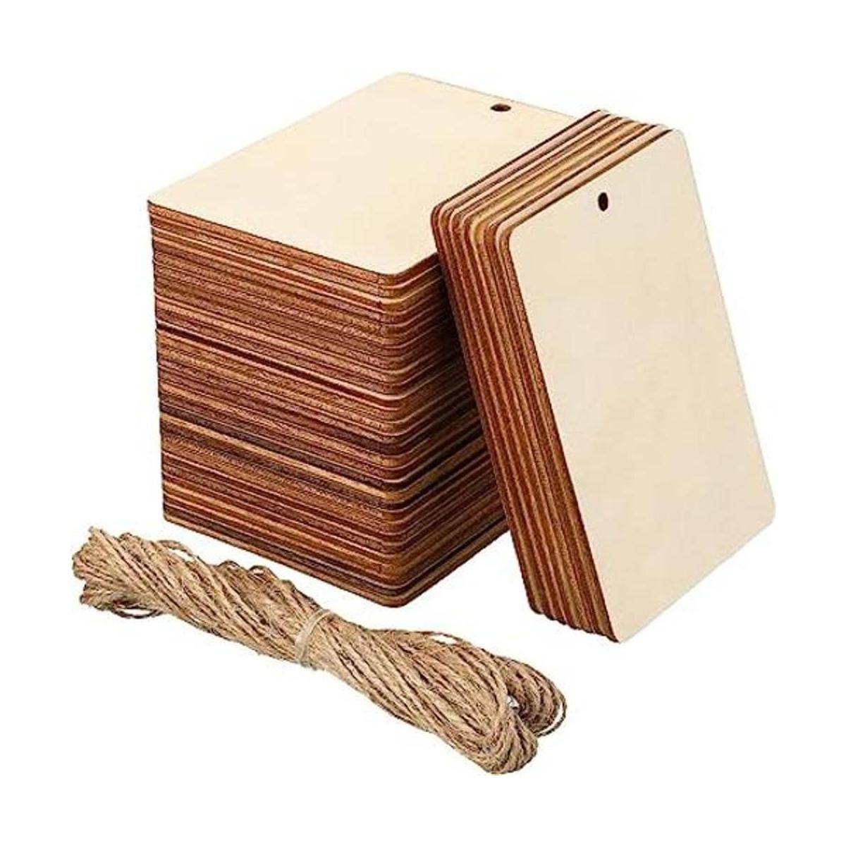 36 piezas de madera sin terminar 2.5 x 3.5 etiquetas