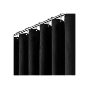 Dynamene Cortina de ducha de tela negra Cortinas de_1