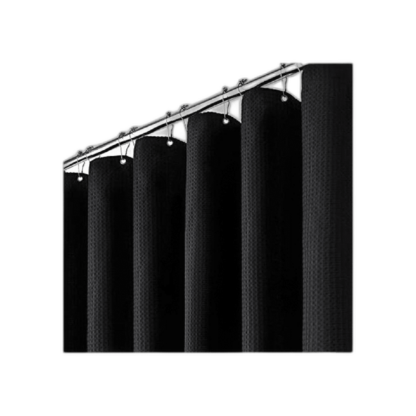 Dynamene Cortina de ducha de tela negra Cortinas de_1