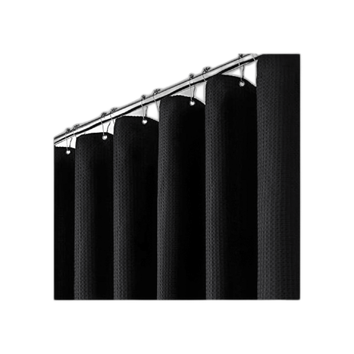 Dynamene Cortina de ducha de tela negra Cortinas de