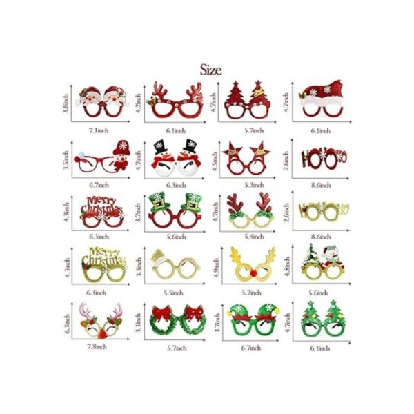 Halovin 20 marcos de anteojos de Navidad para niños