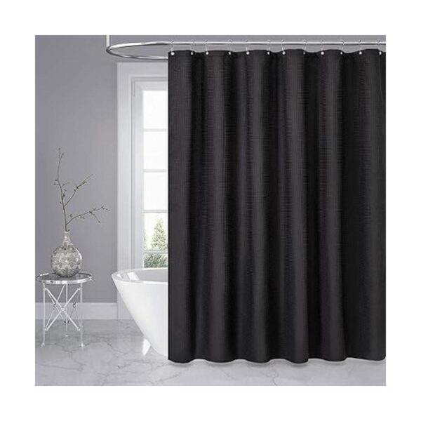 Dynamene Cortina de ducha de tela negra Cortinas de_6